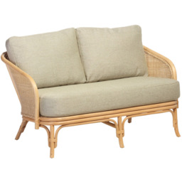 Desser Furniture Royal 2 Seater Roma Sage Natural Rattan Sofa - Brown - Wilko - thumbnail 3