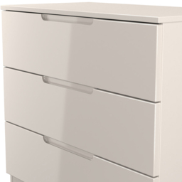Crowndale Milan 3 Drawer Kashmir Gloss and Kashmir Chest of Drawers Ready Assembled - Kashmir Gloss & Kashmir - Wilko - thumbnail 5