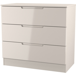 Crowndale Milan 3 Drawer Kashmir Gloss and Kashmir Chest of Drawers Ready Assembled - Kashmir Gloss & Kashmir - Wilko - thumbnail 3