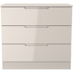 Crowndale Milan 3 Drawer Kashmir Gloss and Kashmir Chest of Drawers Ready Assembled - Kashmir Gloss & Kashmir - Wilko - thumbnail 4