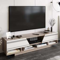 Decorotika Aspatria White and Cordoba TV Unit - Size: 34 x 160 x 37cm - Multi - Wilko - thumbnail 1