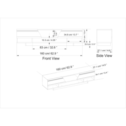Decorotika Aspatria White and Cordoba TV Unit - Size: 34 x 160 x 37cm - Multi - Wilko - thumbnail 7