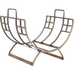 Charles Bentley Snug Antique Gold Folding Log Holder with Handles - Size: 35 x 41 x 31cm - Brass - Wilko