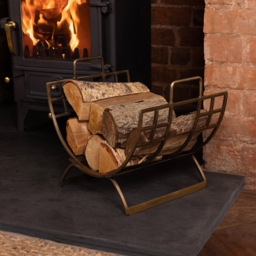 Charles Bentley Snug Antique Gold Folding Log Holder with Handles - Size: 35 x 41 x 31cm - Brass - Wilko - thumbnail 3