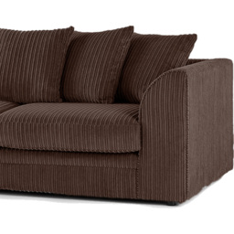 Portland Luxor 4 Seater Chocolate Jumbo Cord Left Hand L Shape Corner Sofa - Brown - Wilko - thumbnail 5