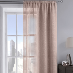 Velosso Alessandria Blush Pink Slot Top Voile Panel Curtain 137 x 137cm - Size: W 137 x D 137cm - Wilko - thumbnail 3