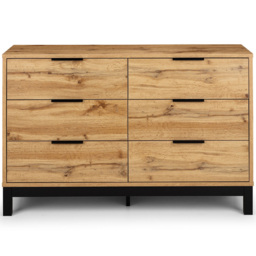 Julian Bowen Bali 6 Drawer Modern Oak Effect Wide Chest of Drawers - Wood - Wilko - thumbnail 4