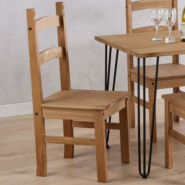 Core Products Corona Set of 2 Antique Pine Dining Chair - Brown - Wilko - image 1