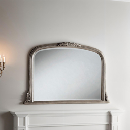 Yearn Silver Beaded Overmantle Bevelled Mirror 66 x 101cm - Wilko - thumbnail 4
