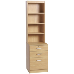 R White Cabinets 3 Drawer 4 Shelf Brown Storage Unit with Hutch - Size: 182.8 x 47.9 x 54cm - Wilko - thumbnail 3