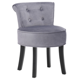 Living and Home Grey Velvet Vanity Stool - Wilko - thumbnail 3