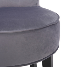 Living and Home Grey Velvet Vanity Stool - Wilko - thumbnail 5