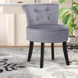 Living and Home Grey Velvet Vanity Stool - Wilko - thumbnail 7