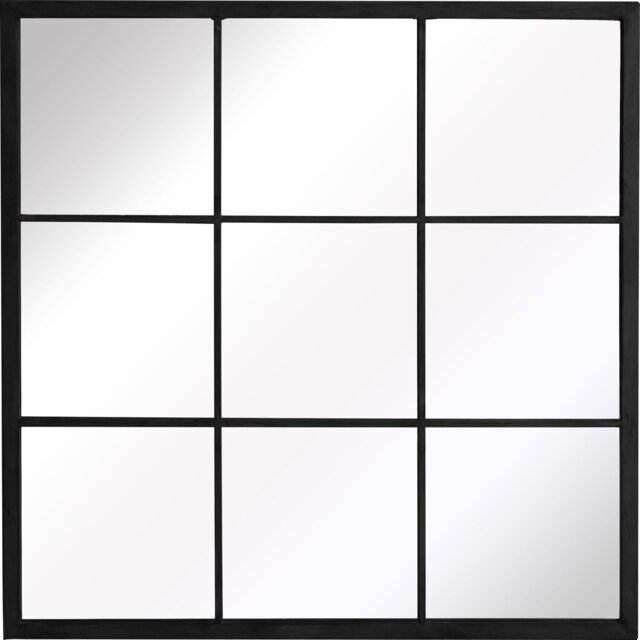 Square Black Indoor and Outdoor Window Mirror - Size: 80 x 80cm - The Port. Co Gallery - Wilko - image 1