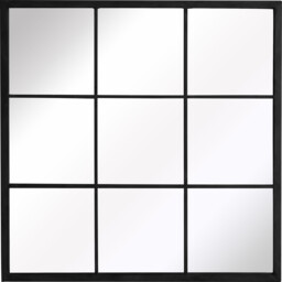 Square Black Indoor and Outdoor Window Mirror - Size: 80 x 80cm - The Port. Co Gallery - Wilko - thumbnail 3