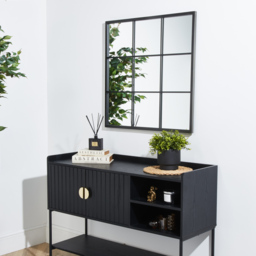 Square Black Indoor and Outdoor Window Mirror - Size: 80 x 80cm - The Port. Co Gallery - Wilko - thumbnail 4