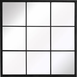 Square Black Indoor and Outdoor Window Mirror - Size: 80 x 80cm - The Port. Co Gallery - Wilko - thumbnail 1