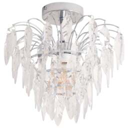 ValueLights Emma Acrylic Waterfall Jewel Droplet LED Ceiling Light - Silver - Wilko