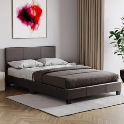 VIDA DESIGNS Lisbon Small Double Brown Faux Leather Bed Frame - Wilko - thumbnail 6