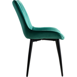 Living and Home Set of 4 Green Velvet Dining Chairs - Wilko - thumbnail 4