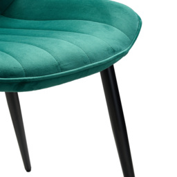 Living and Home Set of 4 Green Velvet Dining Chairs - Wilko - thumbnail 7