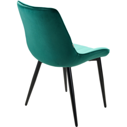 Living and Home Set of 4 Green Velvet Dining Chairs - Wilko - thumbnail 5