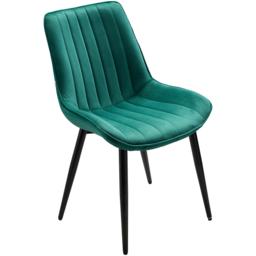 Living and Home Set of 4 Green Velvet Dining Chairs - Wilko - thumbnail 3