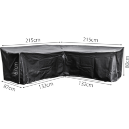 Cozy Bay Acorn EZBreathe Corner L Shape Black Patio Set Cover - Size: 80 x 215 x 215cm - Wilko - thumbnail 6