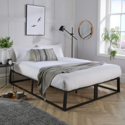 Home Source Double Black Metal Platform Bed Base - Wilko - thumbnail 6