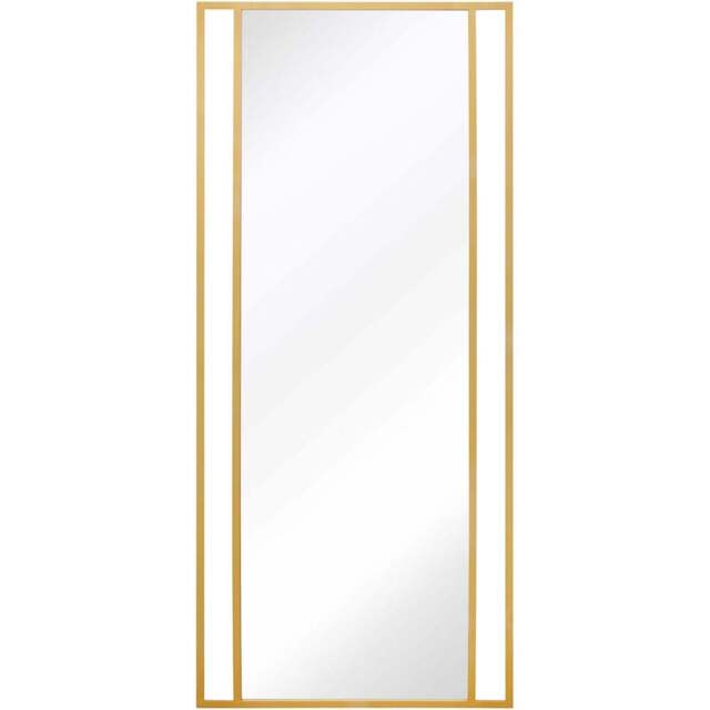 The Fenestra Gold Metal Leaner Wall Mirror 180 x 80cm - MirrorOutlet - Wilko - image 1