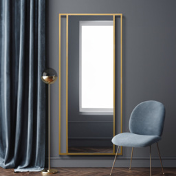 The Fenestra Gold Metal Leaner Wall Mirror 180 x 80cm - MirrorOutlet - Wilko - thumbnail 3