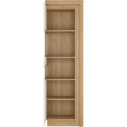 Furniture To Go Lyon White and Riviera Oak Left Hand Tall Narrow Display Cabinet - Size: 42 x 59.7 x 198.1cm - Multi - Wilko - thumbnail 4