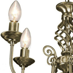 Happy Homewares 5 Light Antique Brass Classic Knot Twist Chandelier Ceiling Light - Size: 72 x 46 x 46cm - Gold - Wilko - thumbnail 3