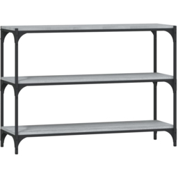 vidaXL 3 Shelf Grey Sonoma Wood and Steel Wide Bookcase - Size: 70.5 x 100 x 33cm - Wilko - thumbnail 3