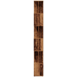 vidaXL 12 Shelf Old Wood Bookcase - Size: 192 x 80 x 24cm - Brown - Wilko - thumbnail 6