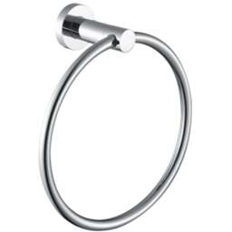 Nes Home Chrome Round Wall Mounted Towel Ring - Size: 19 x 18.5 x 7cm - Silver - Wilko
