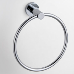 Nes Home Chrome Round Wall Mounted Towel Ring - Size: 19 x 18.5 x 7cm - Silver - Wilko - thumbnail 3
