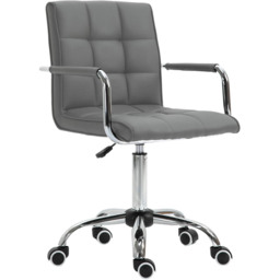 Portland Grey PU Leather Swivel Home Office Chair - Size: 52 x 54 x 99cm - Wilko - thumbnail 3