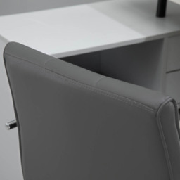 Portland Grey PU Leather Swivel Home Office Chair - Size: 52 x 54 x 99cm - Wilko - thumbnail 7