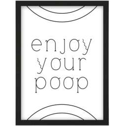 Artery8 Enjoy Your Poop Silly Black Toilet Sign Framed Wall Art Print 21 x 29.7cm - Size: 32.3 x 23.4 x 1.5cm - White - Wilko - thumbnail 1