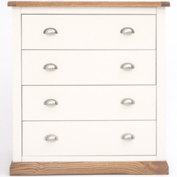 Tropea 4 Drawer Off White Chest of Drawers with Chrome Cup Handles - Wilko - thumbnail 3