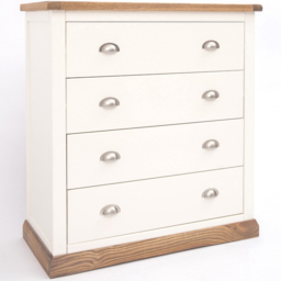 Tropea 4 Drawer Off White Chest of Drawers with Chrome Cup Handles - Wilko - thumbnail 4