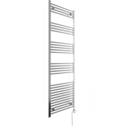 Terma Leo Chrome Electric Towel Rail with MOA Blue Element Upgrade 1800 x 600mm - Size: 180 x 60 x 9cm - Silver - Wilko - thumbnail 3