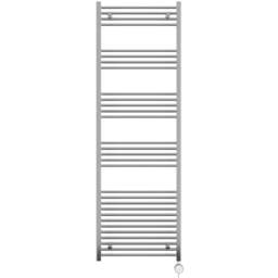 Terma Leo Chrome Electric Towel Rail with MOA Blue Element Upgrade 1800 x 600mm - Size: 180 x 60 x 9cm - Silver - Wilko