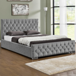 Home Detail Arya Super King Silver Chenille Ottoman Bed - Wilko