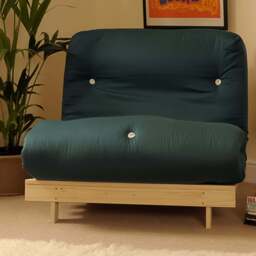 Brooklyn Small Double Sleeper Green Futon Base and Mattress - Size: Single - Wilko