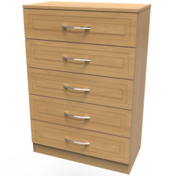 Crowndale Dorset 5 Drawer Modern Oak Chest of Drawers Ready Assembled - Wood - Wilko - thumbnail 3