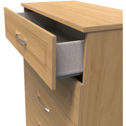 Crowndale Dorset 5 Drawer Modern Oak Chest of Drawers Ready Assembled - Wood - Wilko - thumbnail 7