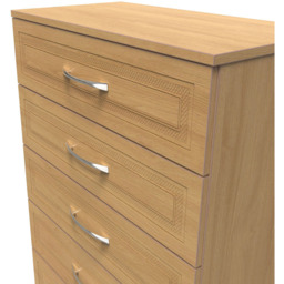 Crowndale Dorset 5 Drawer Modern Oak Chest of Drawers Ready Assembled - Wood - Wilko - thumbnail 6