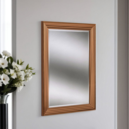 Yearn Copper Ribbed Bevelled Framed Wall Mirror 101 x 73cm - n/a - Wilko - thumbnail 3